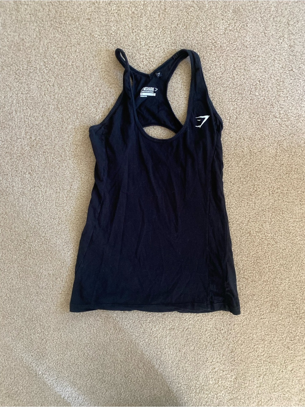 Gymshark Women's Black XS Racerback Stretch Tank Scoop Neck Sleeveless Athletic